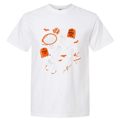 Skeleton Dunking Basketball Halloween Costume Garment-Dyed Heavyweight T-Shirt