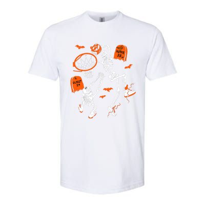 Skeleton Dunking Basketball Halloween Costume Softstyle CVC T-Shirt