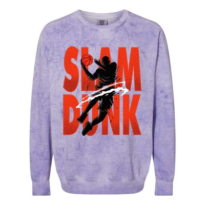 Slam Dunk Basketball Player Hoops Coach Colorblast Crewneck Sweatshirt