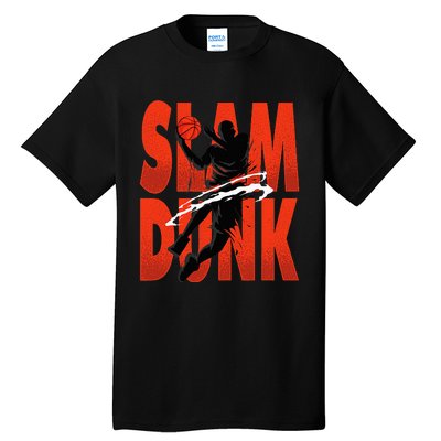 Slam Dunk Basketball Player Hoops Coach Tall T-Shirt