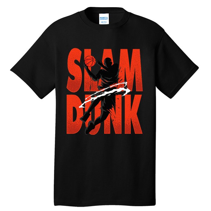 Slam Dunk Basketball Player Hoops Coach Tall T-Shirt