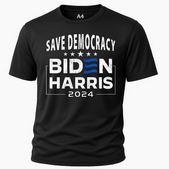 Save Democracy Biden Harris America Vote Blue 2024 Election Cooling Performance Crew T-Shirt