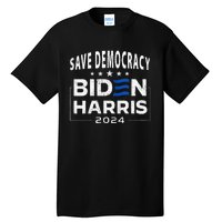 Save Democracy Biden Harris America Vote Blue 2024 Election Tall T-Shirt