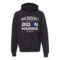 Save Democracy Biden Harris America Vote Blue 2024 Election Premium Hoodie