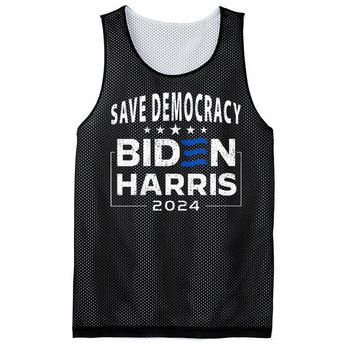 Save Democracy Biden Harris America Vote Blue 2024 Election Mesh Reversible Basketball Jersey Tank