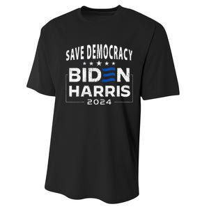 Save Democracy Biden Harris America Vote Blue 2024 Election Performance Sprint T-Shirt