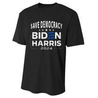 Save Democracy Biden Harris America Vote Blue 2024 Election Performance Sprint T-Shirt