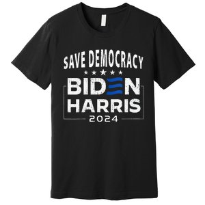 Save Democracy Biden Harris America Vote Blue 2024 Election Premium T-Shirt