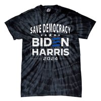 Save Democracy Biden Harris America Vote Blue 2024 Election Tie-Dye T-Shirt