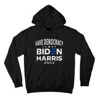 Save Democracy Biden Harris America Vote Blue 2024 Election Tall Hoodie