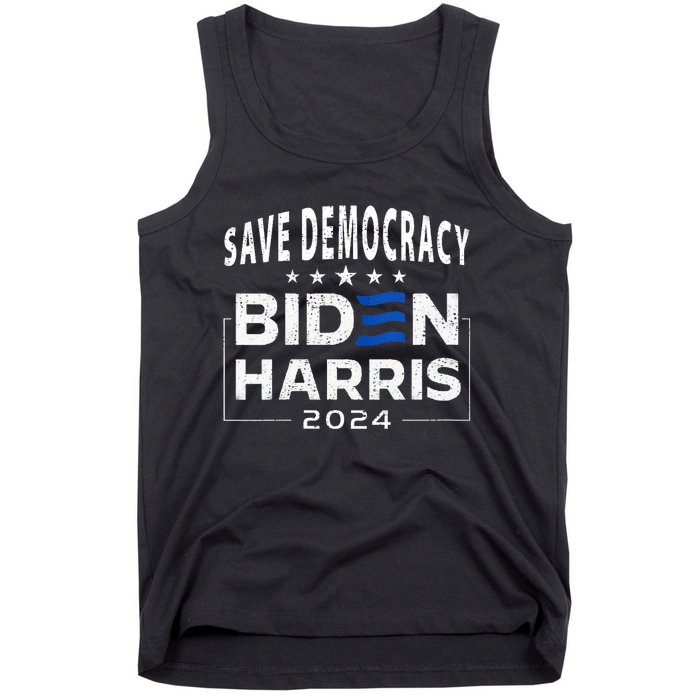 Save Democracy Biden Harris America Vote Blue 2024 Election Tank Top