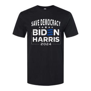 Save Democracy Biden Harris America Vote Blue 2024 Election Softstyle CVC T-Shirt