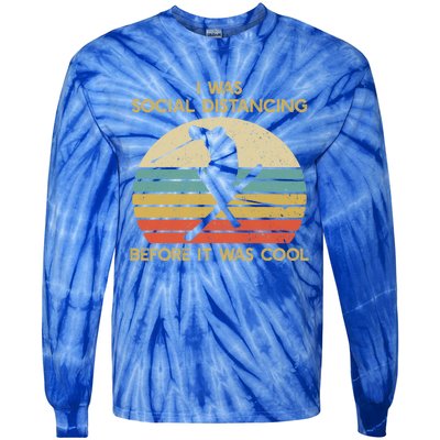 Social Distancing Before It Was Cool Skiing Ski Lover Gift Tie-Dye Long Sleeve Shirt