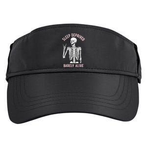 Sleep Deprived Barely Alive Funny Skeleton Halloween Funny Sarcastic G Adult Drive Performance Visor