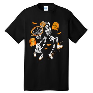 Skeleton Dunking Basketball Halloween Costume Tall T-Shirt