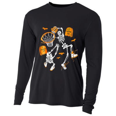 Skeleton Dunking Basketball Halloween Costume Cooling Performance Long Sleeve Crew