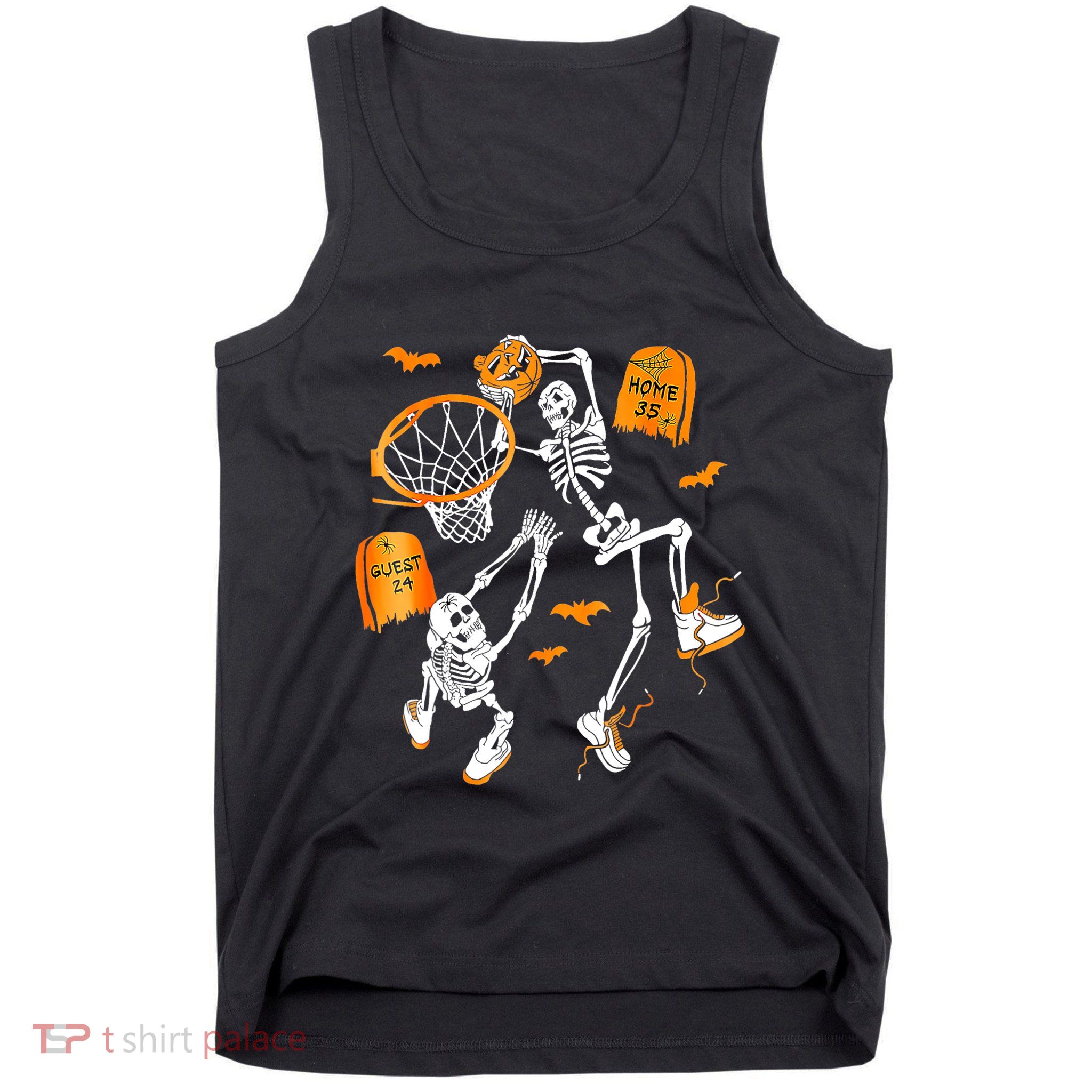 Skeleton Dunking Basketball Halloween Costume Tank Top