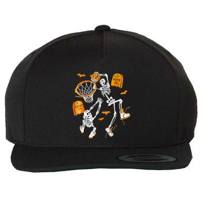 Skeleton Dunking Basketball Halloween Costume Wool Snapback Cap