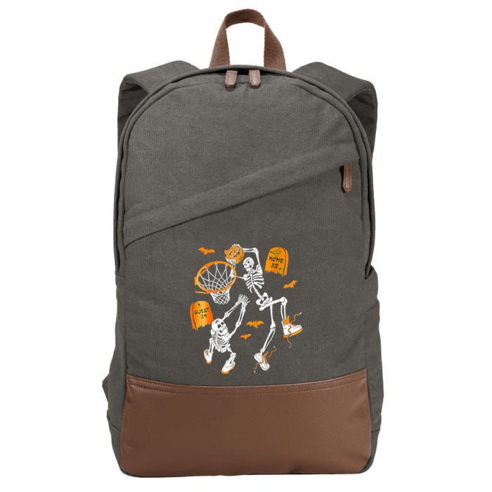 Skeleton Dunking Basketball Halloween Costume Cotton Canvas Backpack