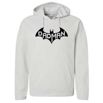 Super Dadman Bat Hero Funny Performance Fleece Hoodie