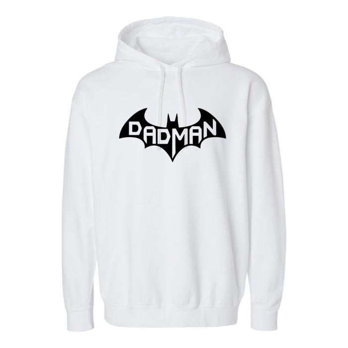 Super Dadman Bat Hero Funny Garment-Dyed Fleece Hoodie