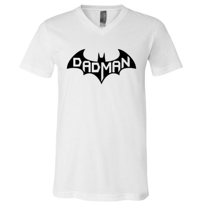 Super Dadman Bat Hero Funny V-Neck T-Shirt