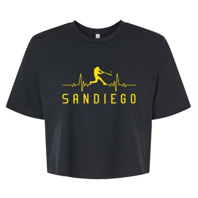 San Diego Baseball Heartbeat Sd Bella+Canvas Jersey Crop Tee