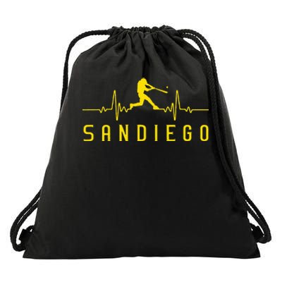 San Diego Baseball Heartbeat Sd Drawstring Bag