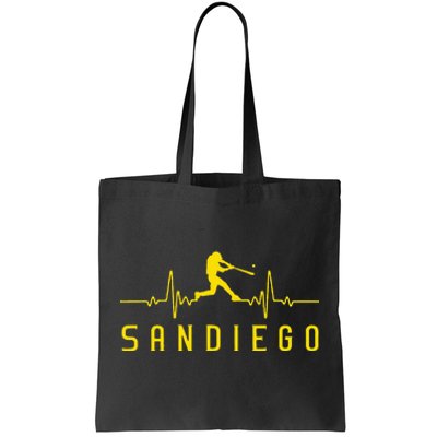 San Diego Baseball Heartbeat Sd Tote Bag