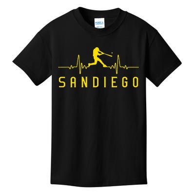 San Diego Baseball Heartbeat Sd Kids T-Shirt