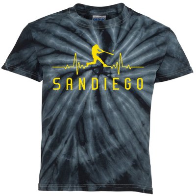 San Diego Baseball Heartbeat Sd Kids Tie-Dye T-Shirt