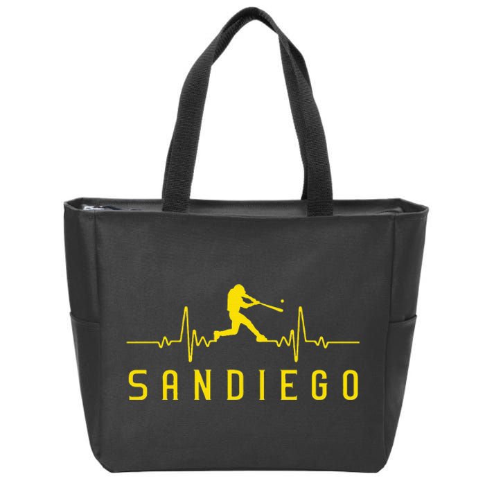 San Diego Baseball Heartbeat Sd Zip Tote Bag