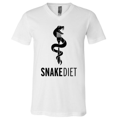 Snake Diet Black V-Neck T-Shirt