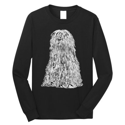 Sitting Dog Bergamasco Sheepdog Long Sleeve Shirt