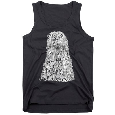 Sitting Dog Bergamasco Sheepdog Tank Top