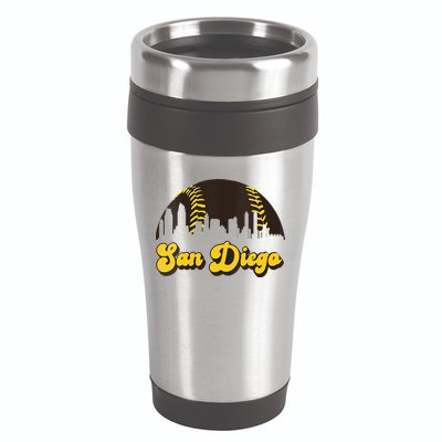 San Diego Baseball Vintage Skyline Cool Retro SD Jersey 16oz Travel Tumbler
