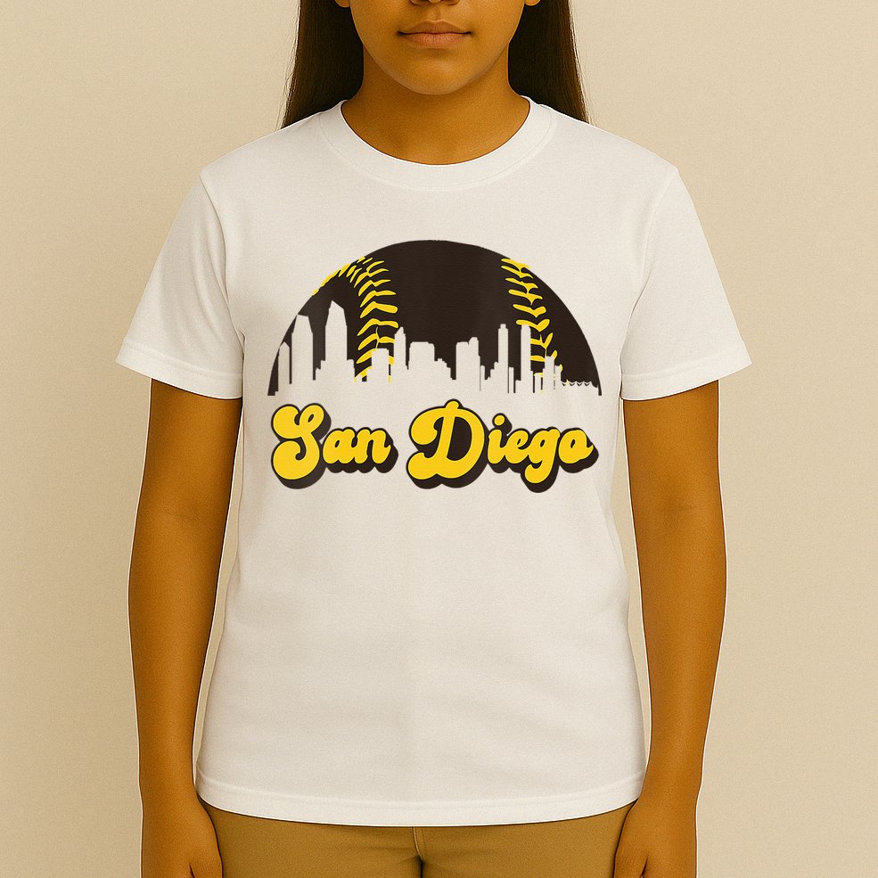 San Diego Baseball Vintage Skyline Cool Retro SD Jersey T-Shirt