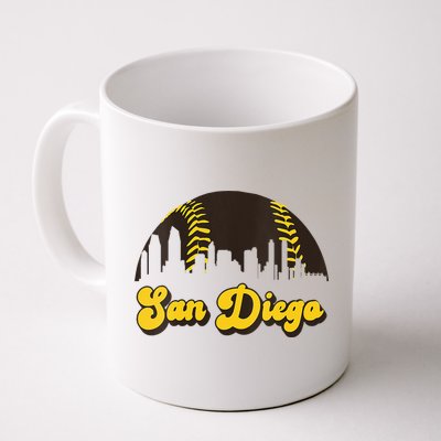 San Diego Baseball Vintage Skyline Cool Retro SD Jersey Mug