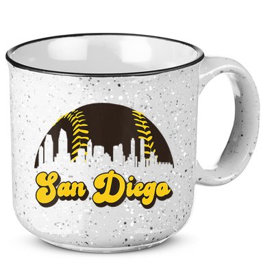 San Diego Baseball Vintage Skyline Cool Retro SD Jersey 15oz Campfire Ceramic Mug