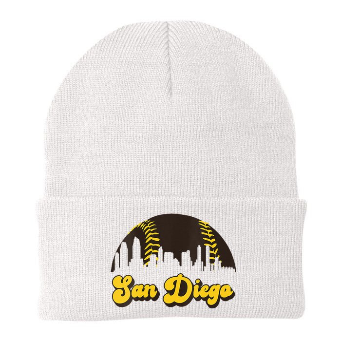 San Diego Baseball Vintage Skyline Cool Retro SD Jersey Knit Cap Winter Beanie