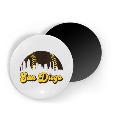 San Diego Baseball Vintage Skyline Cool Retro SD Jersey Magnet