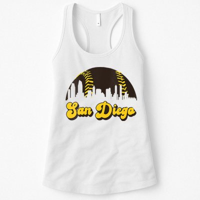 San Diego Baseball Vintage Skyline Cool Retro SD Jersey Womens Tank Top
