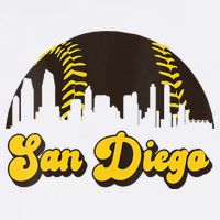 San Diego Baseball Vintage Skyline Cool Retro SD Jersey Baby Bodysuit