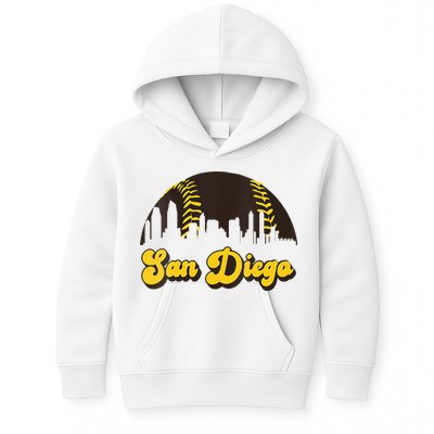 San Diego Baseball Vintage Skyline Cool Retro SD Jersey Kids Hoodie