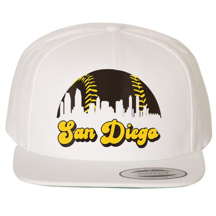 San Diego Baseball Vintage Skyline Cool Retro SD Jersey Wool Snapback Cap