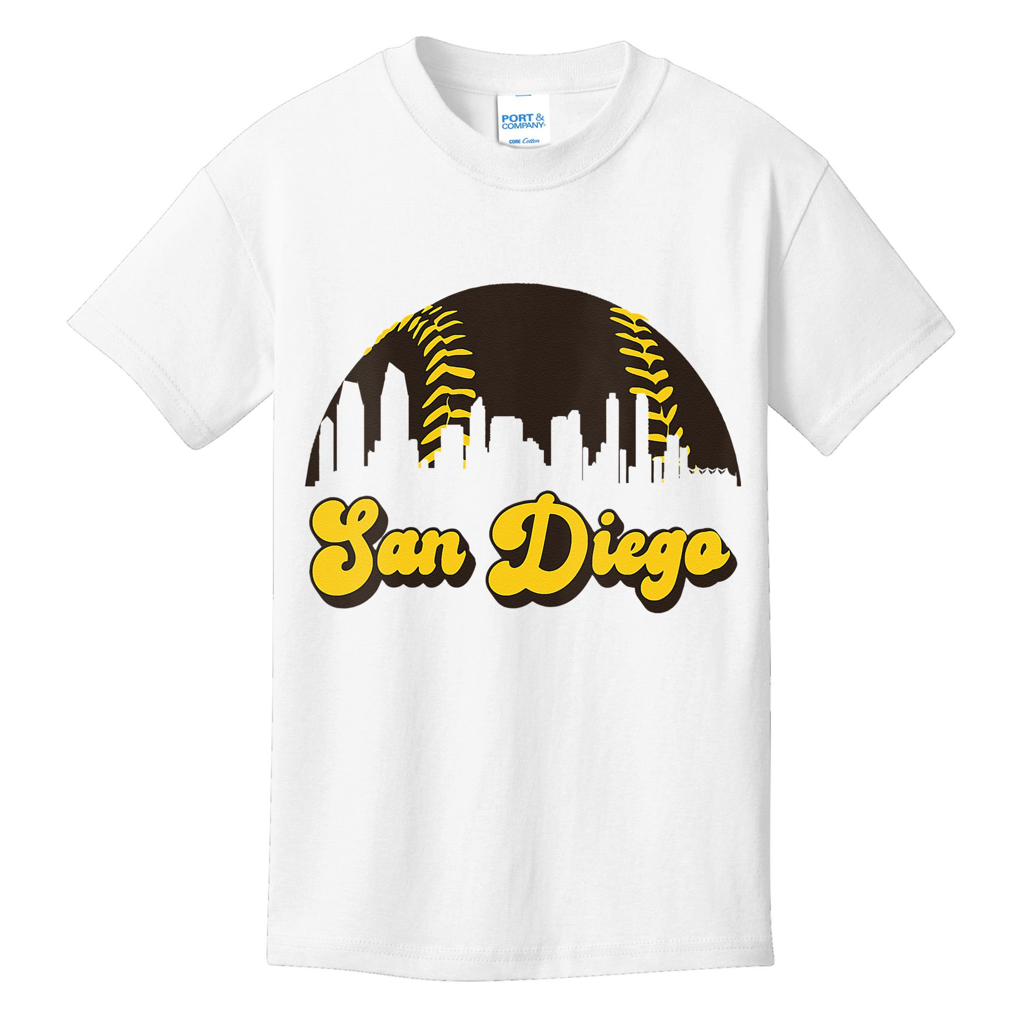 San Diego Baseball Vintage Skyline Cool Retro SD Jersey Kids T-Shirt