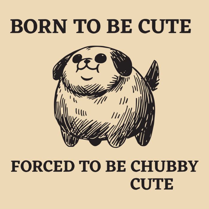 Silly Dogs Born To Be Cute Forced To Be Chubby Cute Zip Tote Bag
