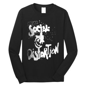 Social Distortion Black Splatter Smiley Long Sleeve Shirt