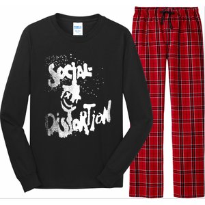 Social Distortion Black Splatter Smiley Long Sleeve Pajama Set