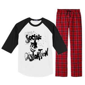 Social Distortion Black Splatter Smiley Raglan Sleeve Pajama Set